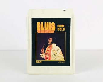 Vintage 1975 Elvis Presley Pure Gold 8 Track Cassette Tape, Love Me Tender, In the Ghetto, Jailhouse Rock, Don't Be Cruel, Elvis Gifts
