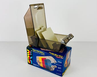 Vintage SRW Computer Diskette Storage Container, Retro 1990s Analog Media Computer Geek Gifts
