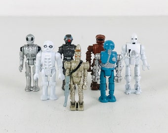 Miniature Star Wars Droids and Robots Figurines Lot of 7, Original Trilogy Characters, IG-88, EV-9D9, 2-1B, 4-LOM and More, 1990s Toys