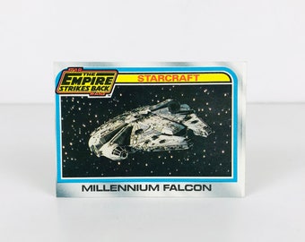 Vintage Star Wars Millennium Falcon Spaceship Trading Card, 1980 Empire Strikes Back Movie Collection, Star Wars Card #134