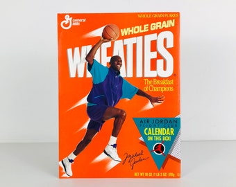 Vintage 1991 Michael Jordan Wheaties Cereal Box Calendar, Chicago Bulls NBA Basketball Fan Gift, 1990s Air Jordan Flight Club Calendar