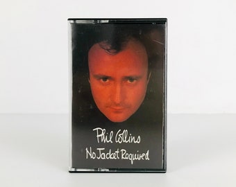 Phil Collins 1985 No Jacket Required Album on Cassette Tape with One More Night / Sussudio / Take Me Home, 1980s Top 40 Pop Rock Music