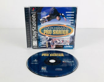 Vintage Sony Playstation Original Tony Hawk's Pro Skater Video Game, Classic 1990s Realistic Skateboarding Game by Neversoft / Activision