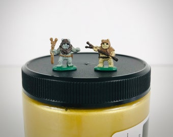 Star Wars Miniature Ewoks 3/4" Figurines, Super Cute Tiny Gifts for Starwars Fans, Return of the Jedi Movie Battle of Endor Scene