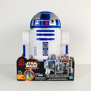 R2D2 Star Wars Action Figure Carrying Case Playset with Destroyer Droid Figurine, Vintage Starwars Gifts for Men, R2-D2 the Droid, 90s Toys