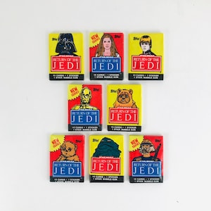 1983年 Topps スターウォーズ ジェダイの帰還 未開封トレーディングカードパック、ヴィンテージスターウォーズギフト、1980年代スターウォーズカード ROTJ 映画シリーズ