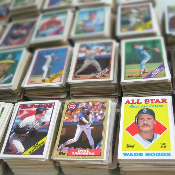 Vintage 1980s and 1990s Baseball Cards Cubs Yankees Red Etsy