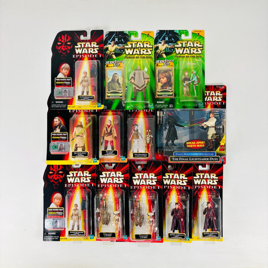 star wars episode1 スターウォーズ 90s vintage 1999-2000 Star Wars Figurines Lot of 12 With Duplicates, Episode 1