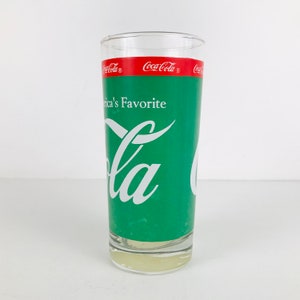 1980s Coca Cola Classic High Ball Style Glass Tumblers Set of 3, Baseball Golf Tennis Sports Themed Gifts, Retro Original Coke Logo Glasses image 7