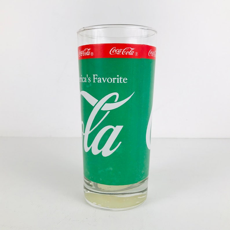 1980s Coca Cola Classic High Ball Style Glass Tumblers Set of 3, Baseball Golf Tennis Sports Themed Gifts, Retro Original Coke Logo Glasses image 7