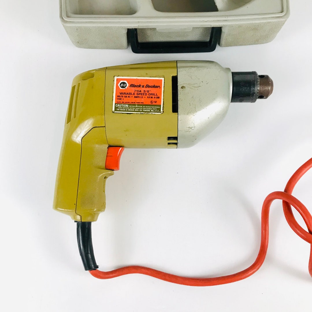 Vintage Black and Decker Variable Speed Drill Kit With Sanding Pad