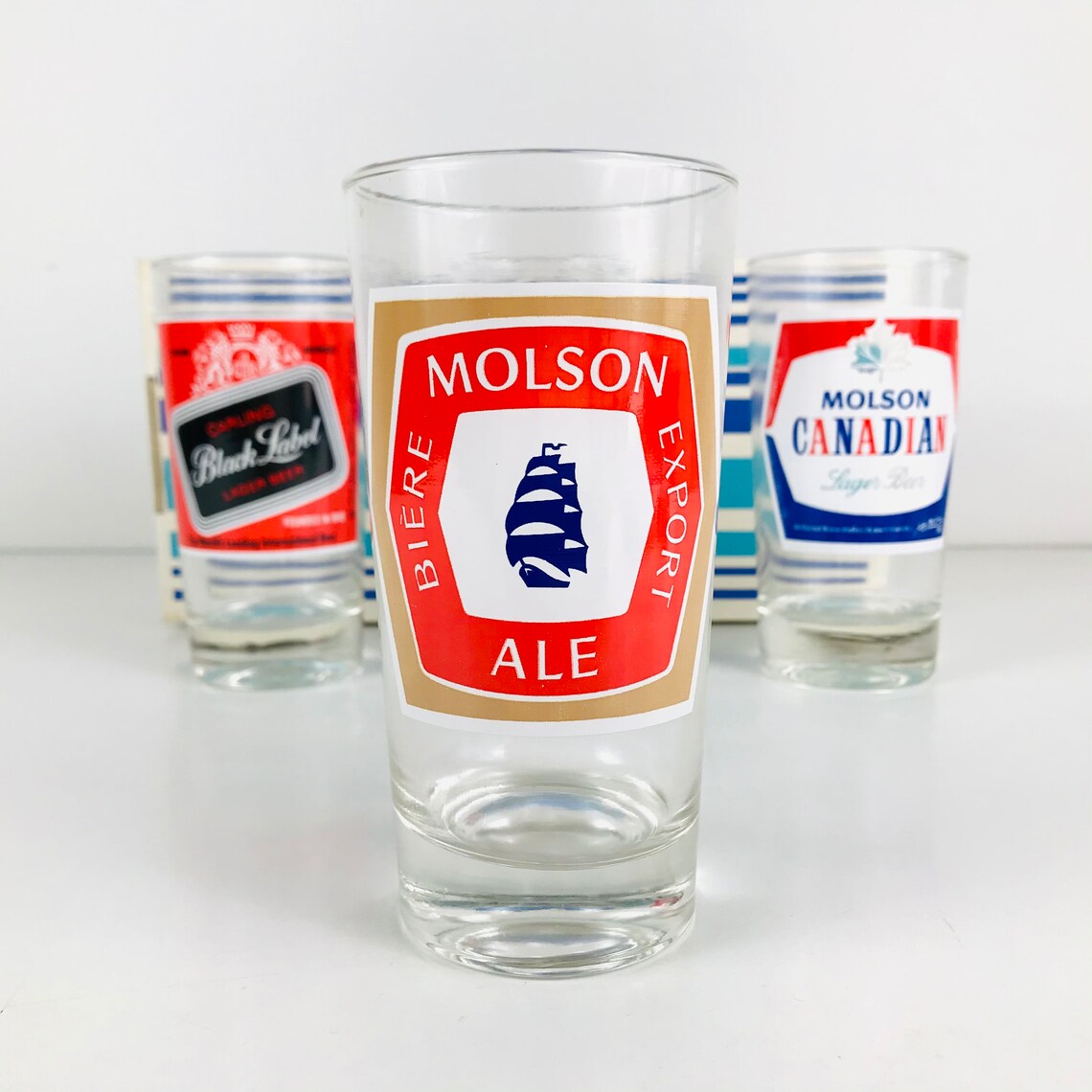 Vintage 1960s Canadian Beer Glasses Set of 4 Molson Ale / Etsy