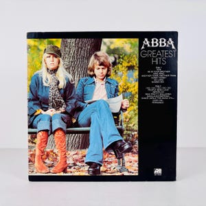 1977 ABBA Greatest Hits Album Vinyl Record LP with Mamma Mia, SOS, Waterloo, Fernando and More, Eurovision Europop Swedish Disco Music Gifts