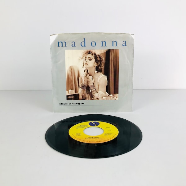 1984 Madonna Like A Virgin 45 rpm Vinyl Record Single, Vintage 1980s Pop Music Queen, the Material Girl, LGBTQ Gifts