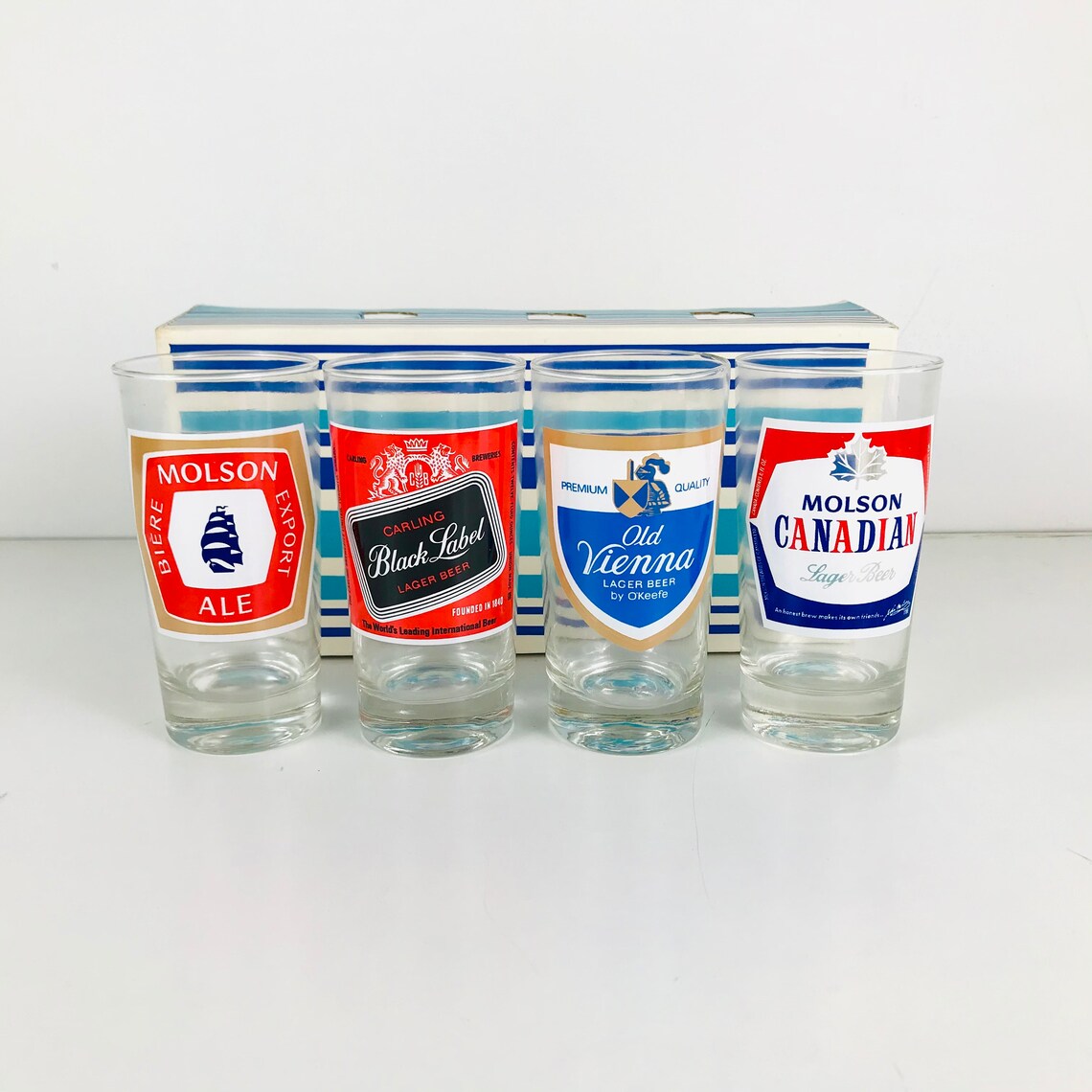 Vintage 1960s Canadian Beer Glasses Set of 4 Molson Ale / Etsy