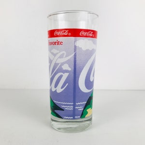 1980s Coca Cola Classic High Ball Style Glass Tumblers Set of 3, Baseball Golf Tennis Sports Themed Gifts, Retro Original Coke Logo Glasses image 6