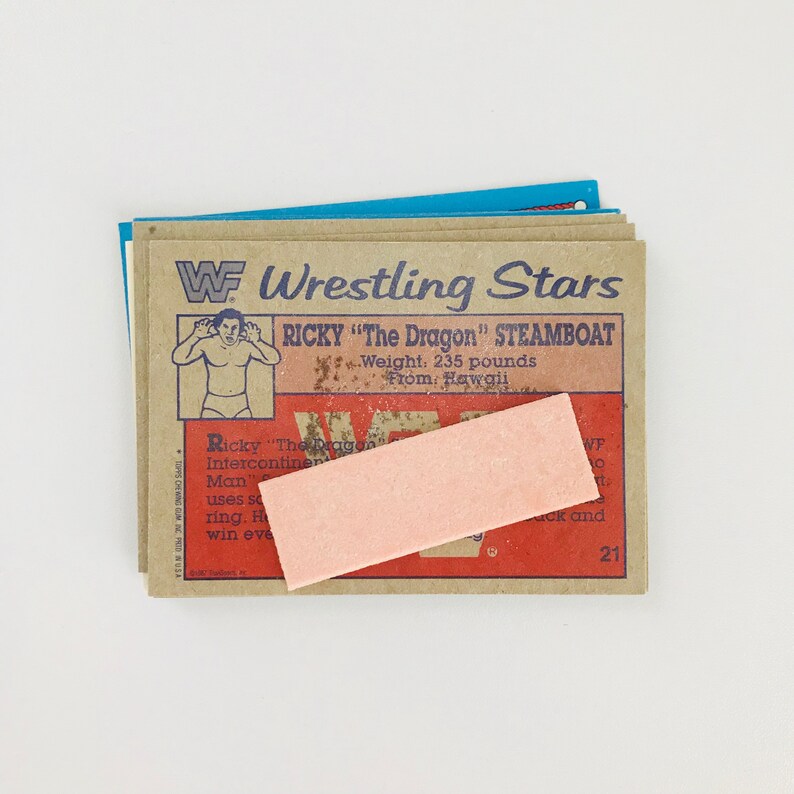 Vintage WWF Wrestling 1980s Trading Cards 1 Unopened Wax Pack, WWE Fathers Day Gift for Men, Hulk Hogan / Andre the Giant and More image 6