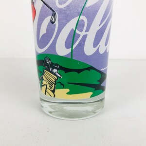 1980s Coca Cola Classic High Ball Style Glass Tumblers Set of 3, Baseball Golf Tennis Sports Themed Gifts, Retro Original Coke Logo Glasses image 10