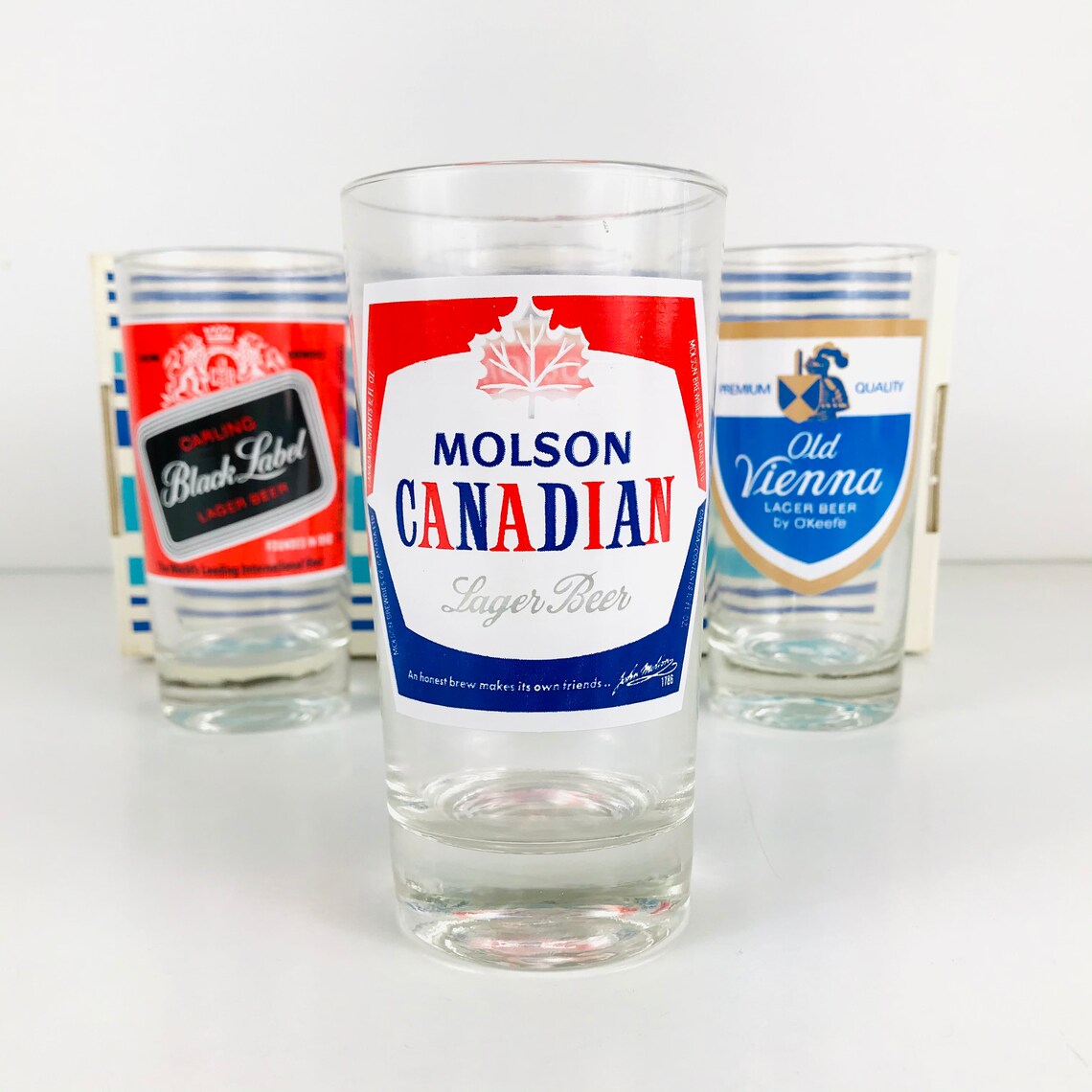 Vintage 1960s Canadian Beer Glasses Set of 4 Molson Ale / Etsy