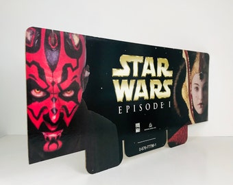1990s Star Wars Episode 1 Book Display Header with Darth Maul and Queen Amidala, 30" Phantom Menace Movie Novelization Promotional Display