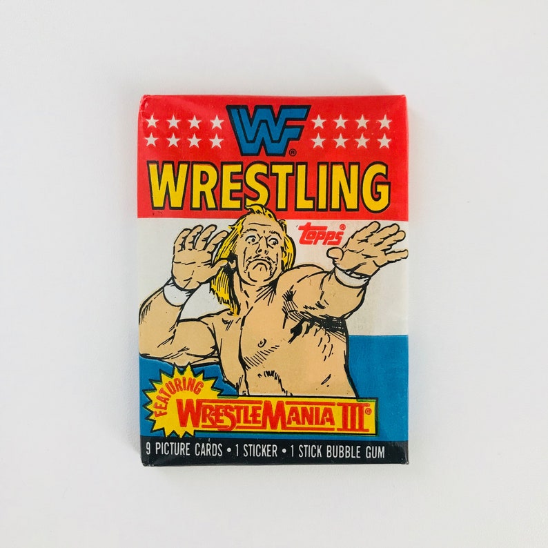 Vintage WWF Wrestling 1980s Trading Cards 1 Unopened Wax Pack, WWE Fathers Day Gift for Men, Hulk Hogan / Andre the Giant and More image 9