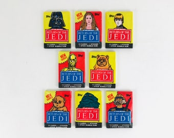 1983 Topps Star Wars Return of the Jedi Unopened Trading Card Packs, Vintage Starwars Gifts, Star Wars Cards ROTJ