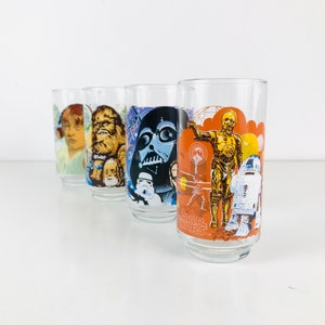 1977 Star Wars A New Hope Burger King Coca Cola Glasses, Vintage Glassware, CHOOSE YOUR GLASS: Darth Vader, Han Solo, R2-D2, Luke Skywalker