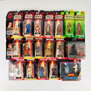 1999 Star Wars Episode 1 The Phantom Menace Action Figures Lot of 18, Queen Amidala, Obi-Wan Kenobi, Anakin Skywalker, Darth Maul