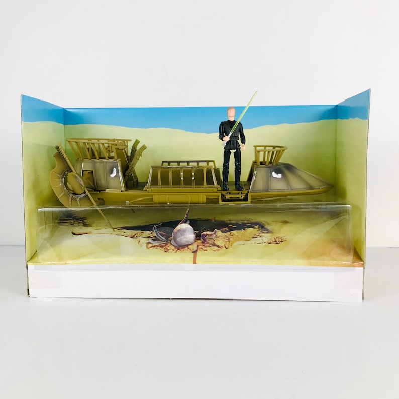 1999 Star Wars Tatooine Skiff Toy Vehicle with Luke Skywalker Action Figure and Sarlacc Pit Diorama, Return of the Jedi Movie Scene image 8