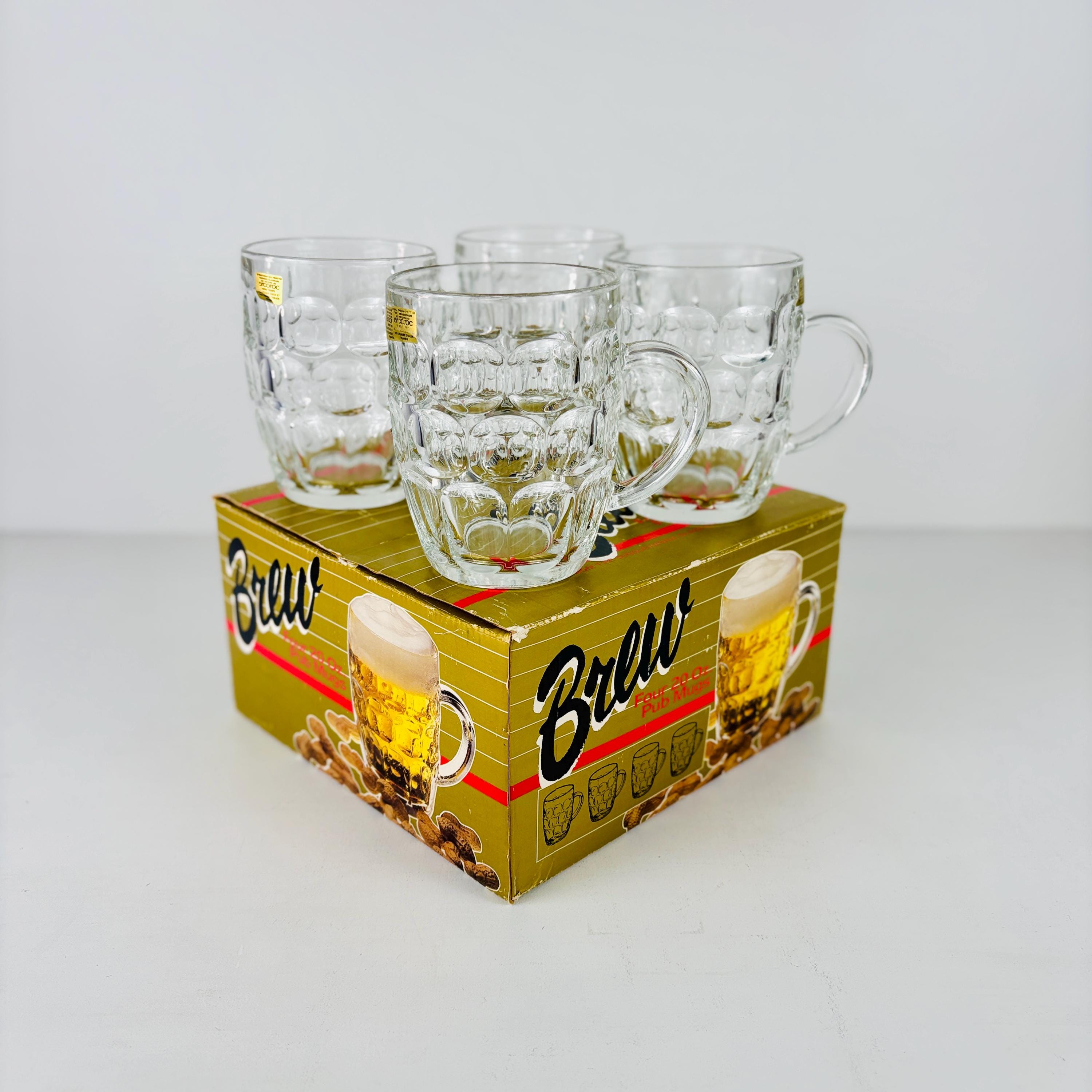 1980年代 Arcoroc JC Penney パブスタイル ガラスビールジョッキ 4個