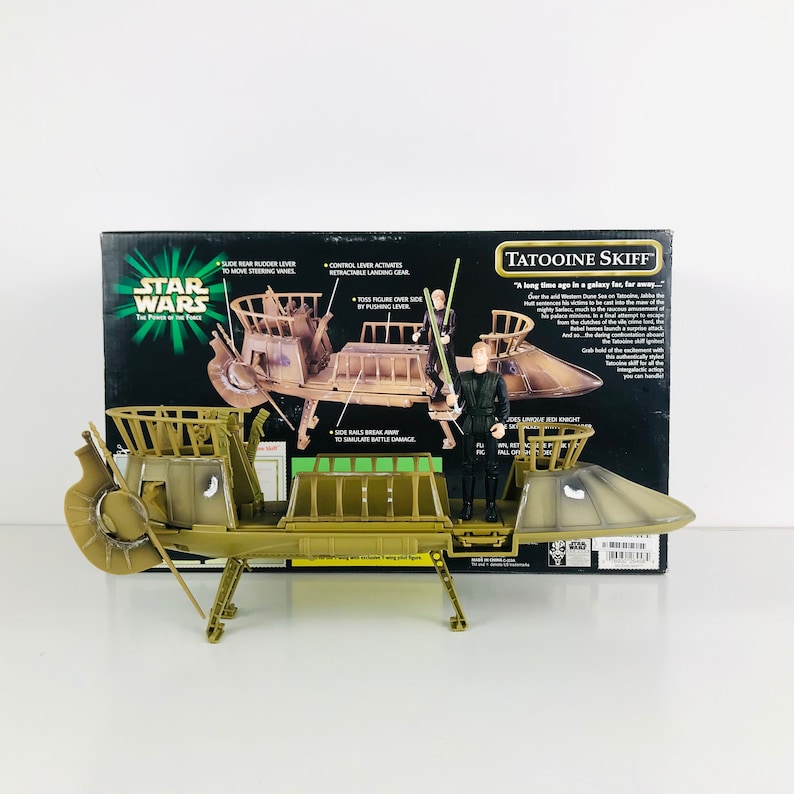 1999 Star Wars Tatooine Skiff Toy Vehicle with Luke Skywalker Action Figure and Sarlacc Pit Diorama, Return of the Jedi Movie Scene image 9