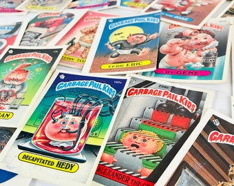 Vintage 1986 Topps Garbage Pail Kids Sticker Cards Lot of 20, Assortment of Original Series Stickers, Gross Fun 1980s Gifts for Men