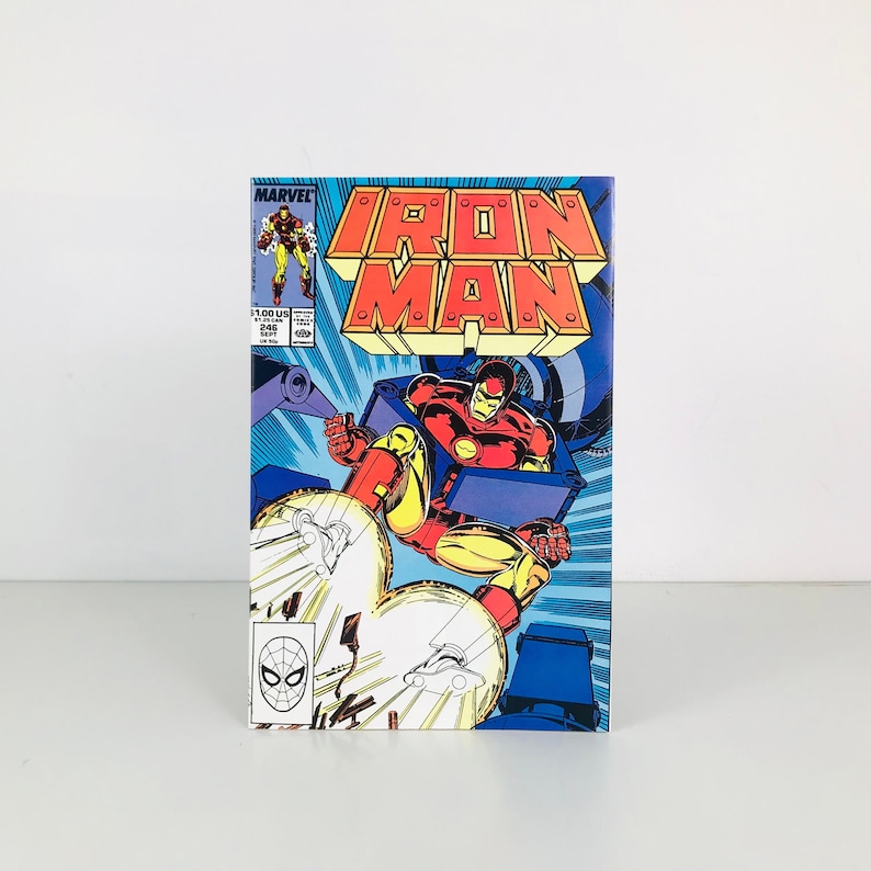 Vintage Iron Man Comic Book from the 1980s, Marvel Comics Issue 246 September 1989, Stan Lee Avengers, Tony Stark, 80s Themed Gifts image 1