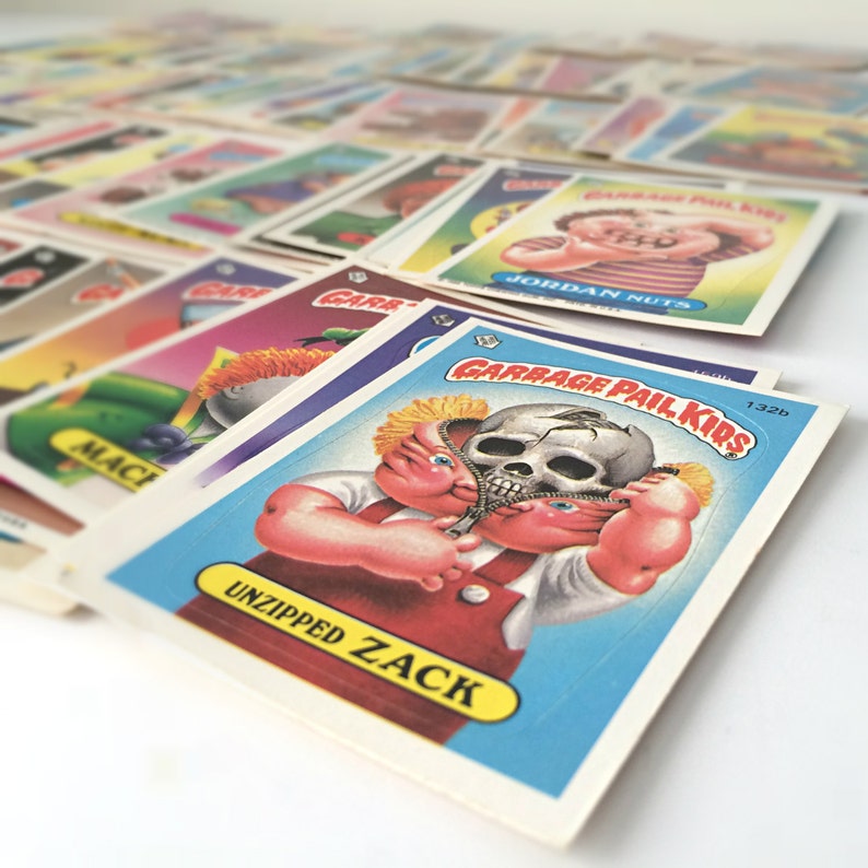 1980s Garbage Pail Kids Stickers Trading Cards, Gross Gift for Dads, 80s Themed Gift, Gag Gifts for Men, 1986 Topps Cabbage Patch Kids Spoof image 2