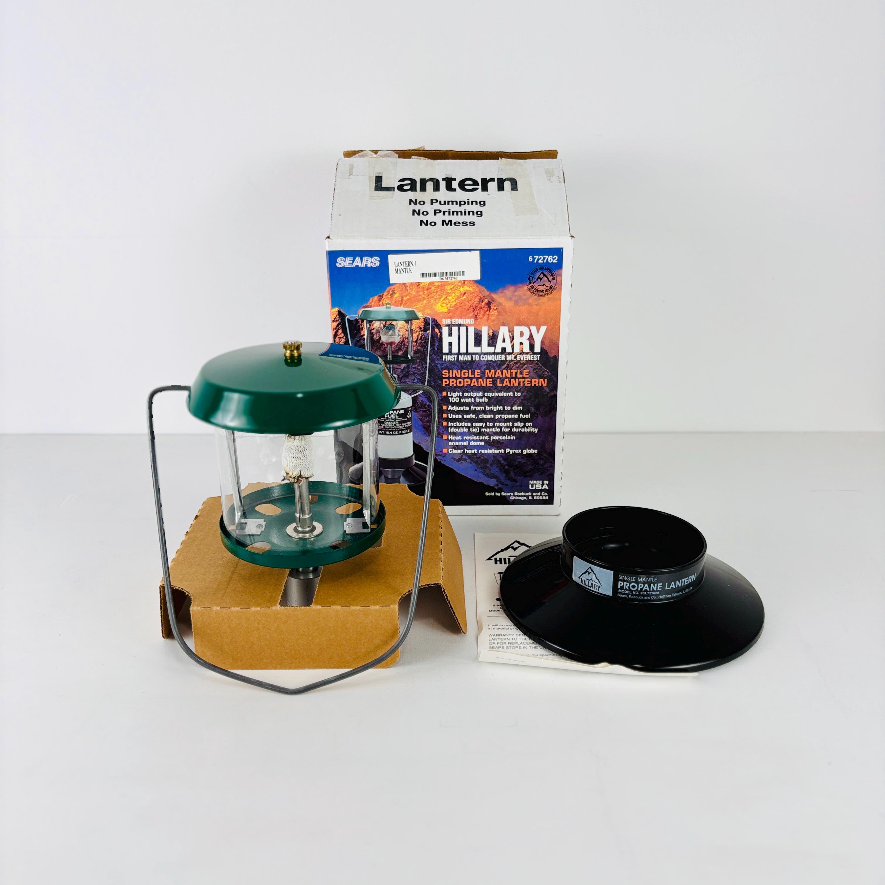 Vintage Sears Sir Edmund Hillary Propane Lantern, Single Mantle