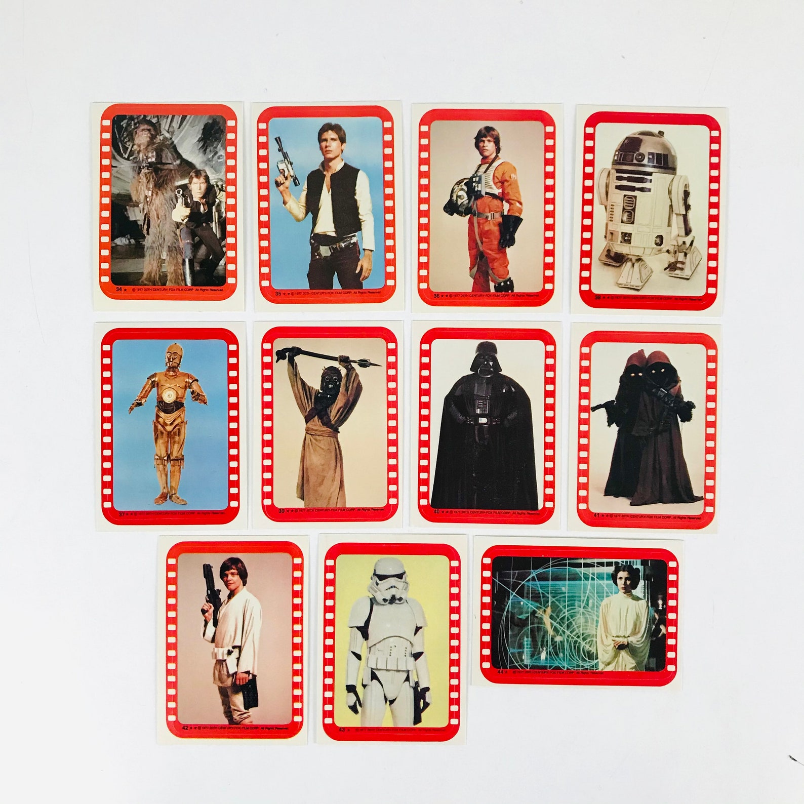 1977 Star Wars Stickers Complete Set of 11 Green Series Cards Etsy