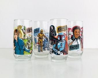 1980s Star Wars Burger King Coca Cola Glasses, CHOOSE YOUR FAVORITE, Vintage 1980 Empire Strikes Back Movie, Boba Fett Gifts