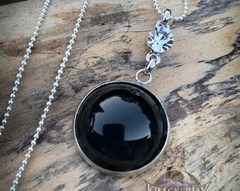 Mini Scrying Pendant - Glass Cabochon Divination Necklace