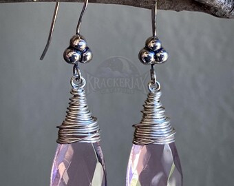 Pretty in Pink. Faceted Crystal Earrings