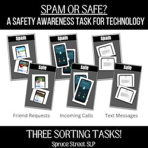 Spam Awareness Sorting Activities for Adult Speech Therapy | Cognition| ADLs