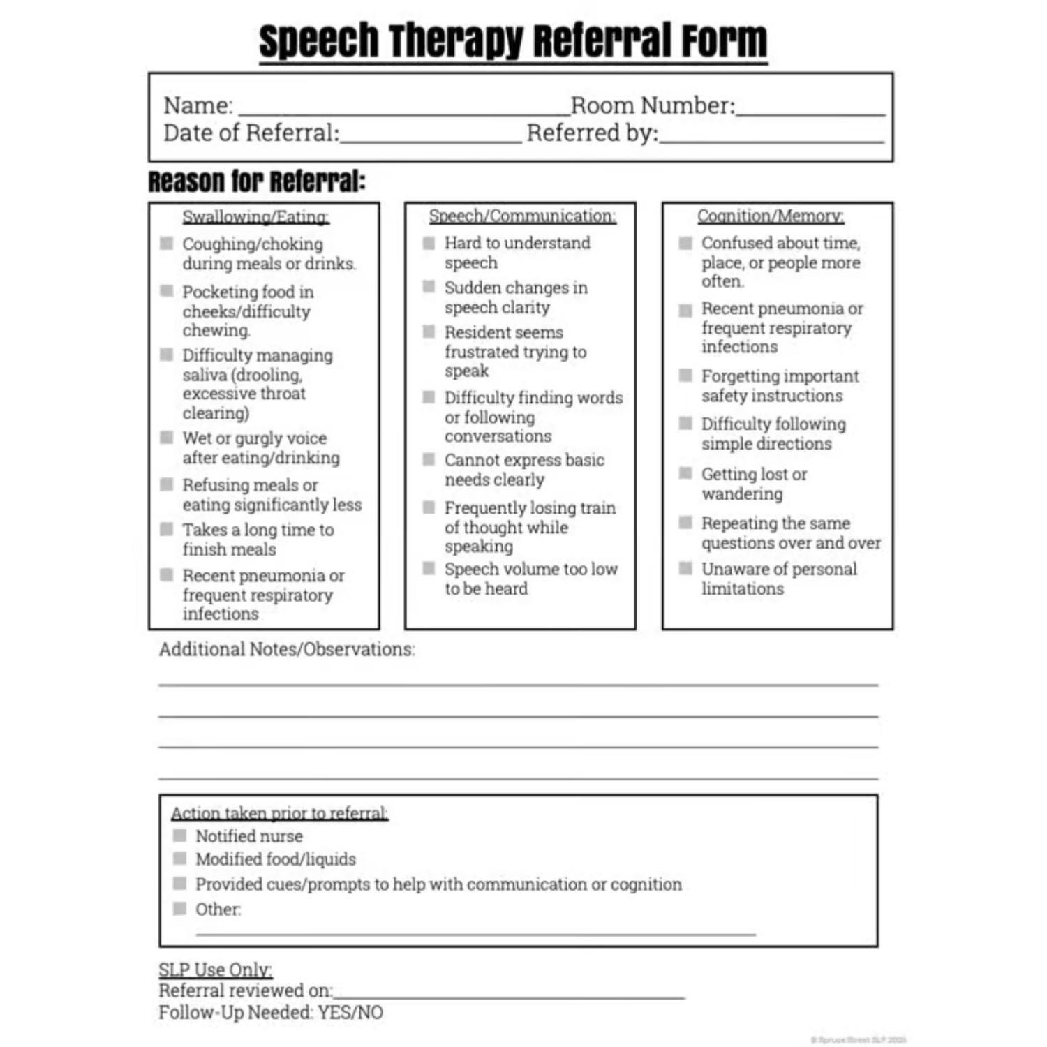 Initial Snf Forms.pdf Speech Therapy SNF Forms | Skilled Nursing Documentation & Staff ...