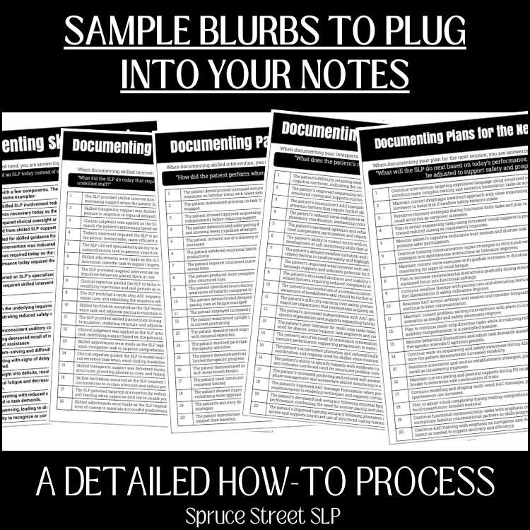 Documentation Guide for Daily Notes for Speech Therapy in the SNF - Etsy