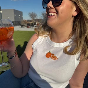 Orange Beaded Tank Top