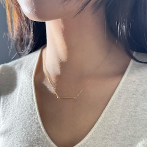 Gold Bar Necklace | 14K Gold Filled Pendant | Minimalist Jewelry | Dainty Gold Necklace | Everyday Necklace | Gift for Her