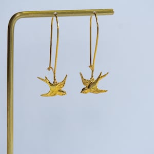 24K Gold Bird Earrings | Dainty Nature-Inspired Jewelry | Elegant Gift for Her