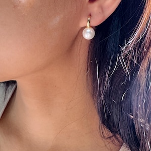 White Freshwater Pearl Drop Earrings | Elegant Pearl Dangle Earrings | Natural White Pearl Jewelry | Perfect Gift for Her