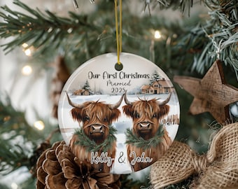 Our First Christmas Married Ornament Personalized Mr & Mrs Keepsake Newlywed Christmas Gift Wedding Ornament
