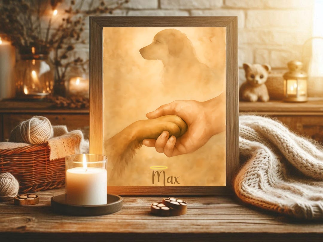 Personalized Dog Memorial Wall Art Pet Loss Gift Custom Pet Remembrance ...