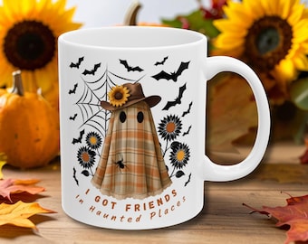 Spooky Ghost Mug, Cute Halloween Mug, Cozy Fall Mug, Ghost Coffee Cup, Sweater Weather Mug, Halloween Coffee Cup Ghost Lover Gift