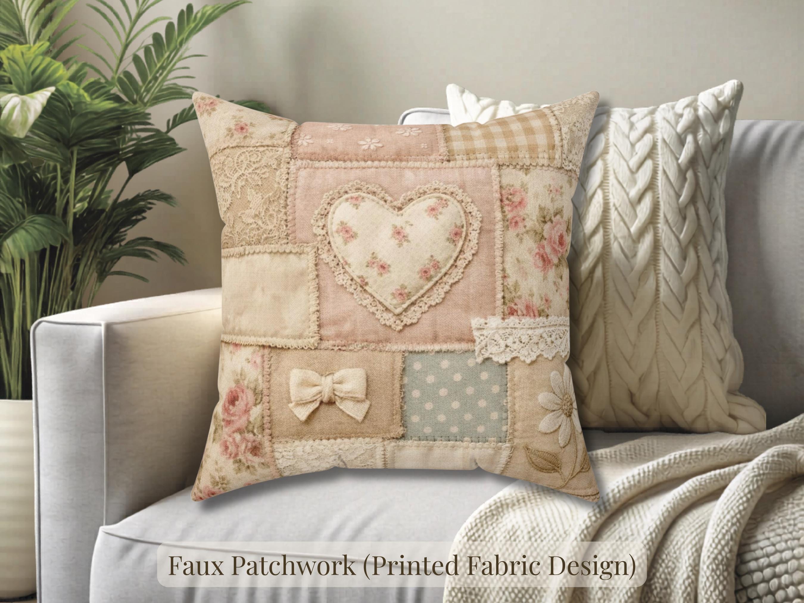 Shabby Chic Quilt Pillow Cover - Etsy